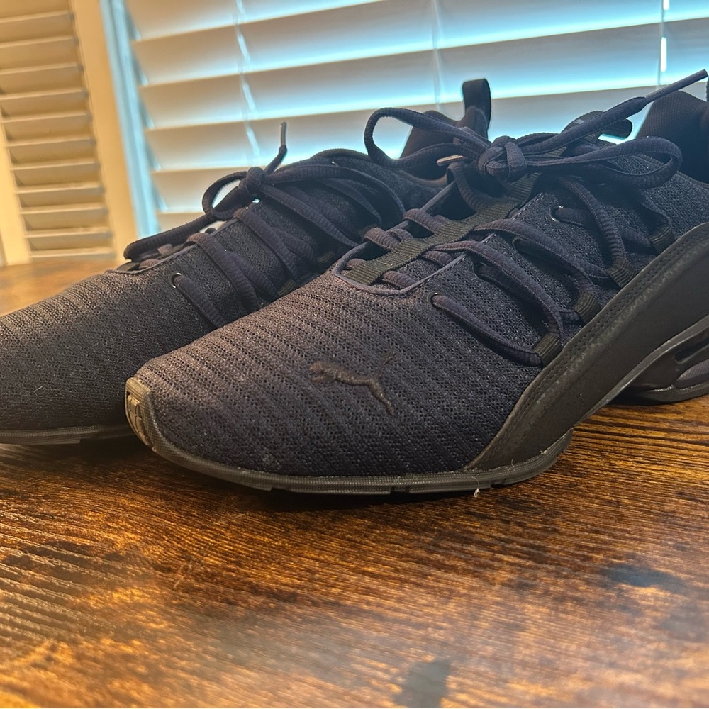 Puma Black Low Lace Up Running Mesh Athletic Comfort Soft Men’s Shoes Si…